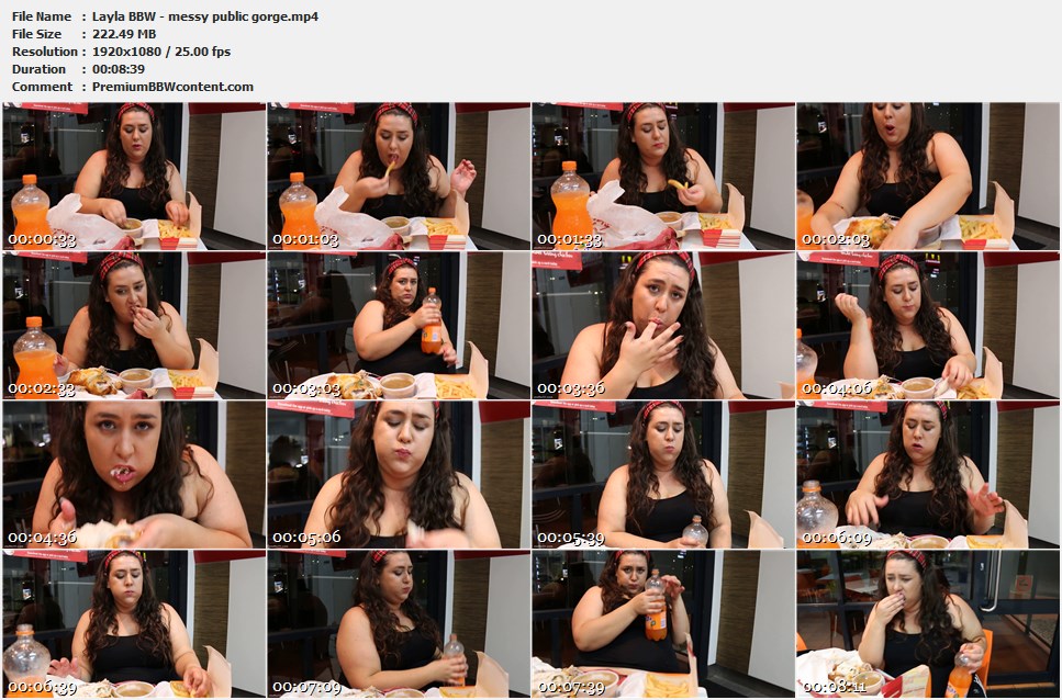 Layla BBW - messy public gorge thumbnails