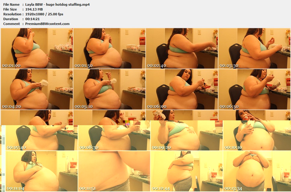Layla BBW - huge hotdog stuffing thumbnails