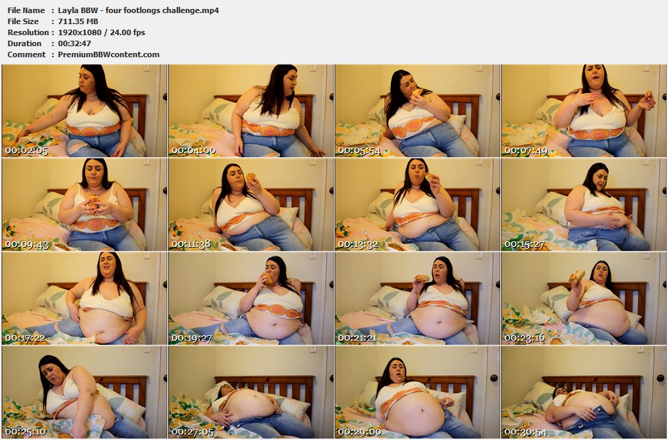 Layla BBW - four footlongs challenge thumbnails