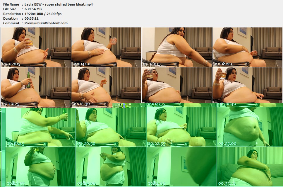 Layla BBW - super stuffed beer bloat thumbnails