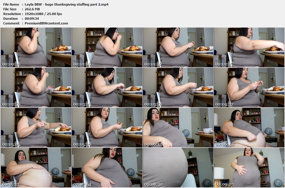 Layla BBW - huge thanksgiving stuffing part 2 thumbnails