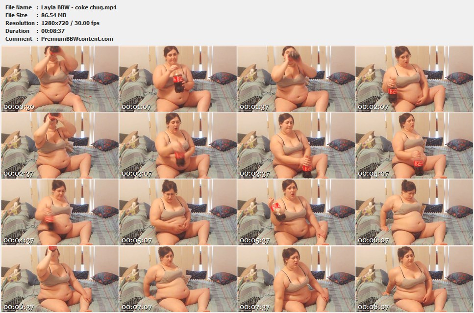 Layla BBW - coke chug thumbnails