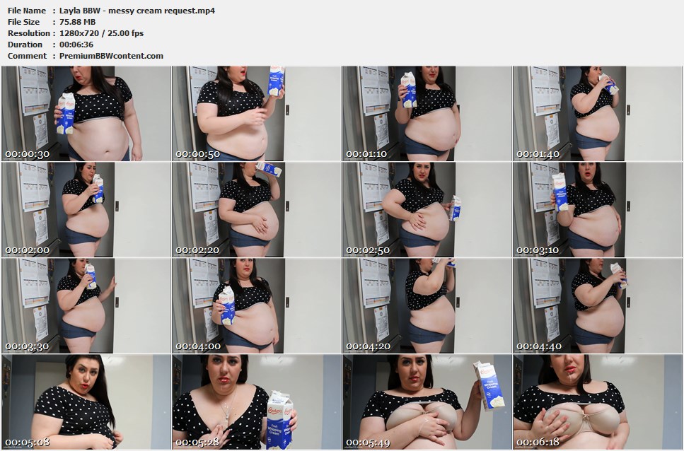 Layla BBW - messy cream request thumbnails
