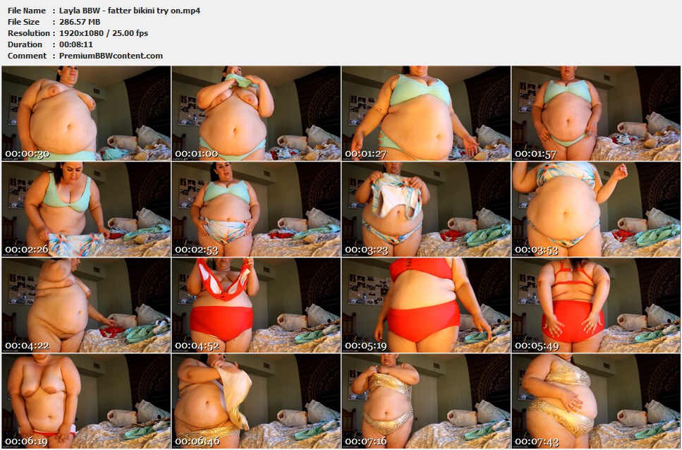 Layla BBW - fatter bikini try on thumbnails