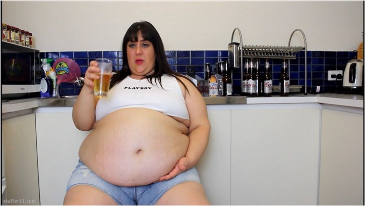 Layla BBW - huge beer funnel part 2