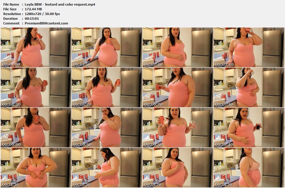 Layla BBW - leotard and coke request thumbnails