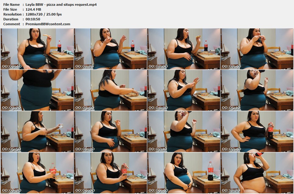 Layla BBW - pizza and situps request thumbnails