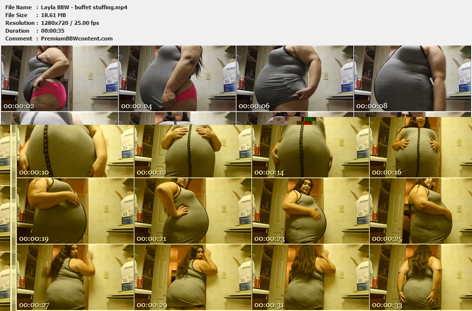 Layla BBW - buffet stuffing thumbnails