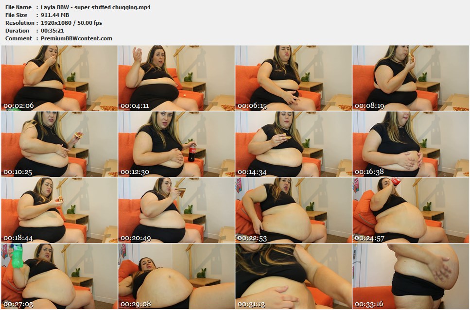Layla BBW - super stuffed chugging thumbnails