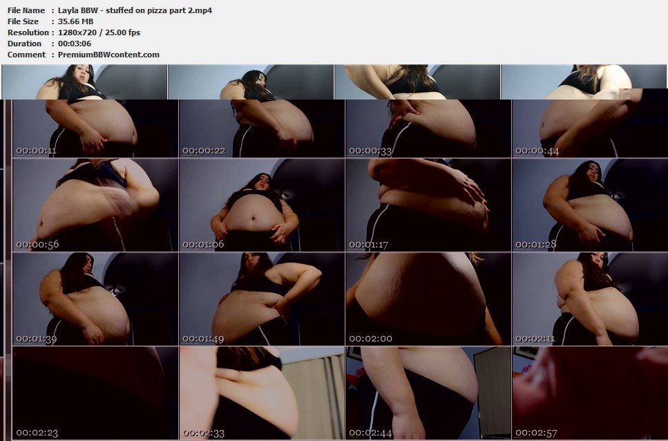 Layla BBW - stuffed on pizza part 2 thumbnails