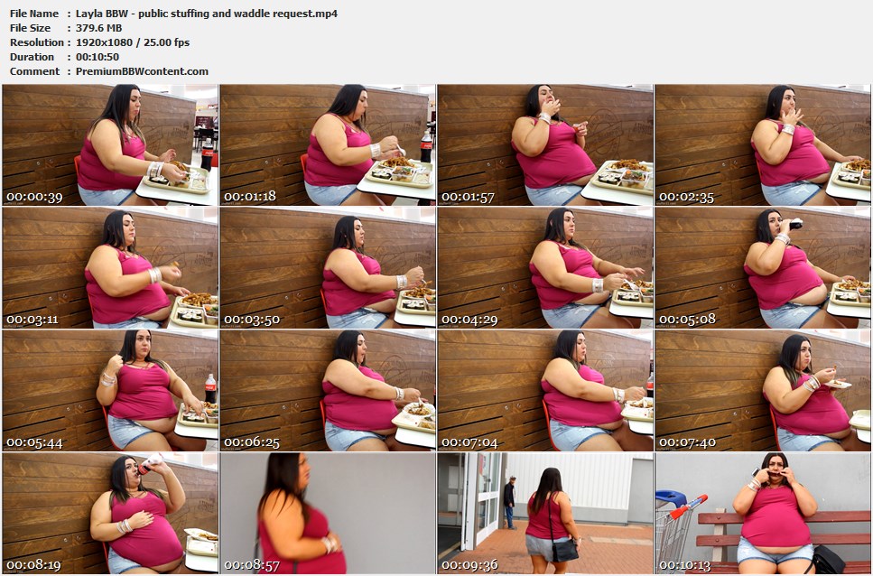 Layla BBW - public stuffing and waddle request thumbnails