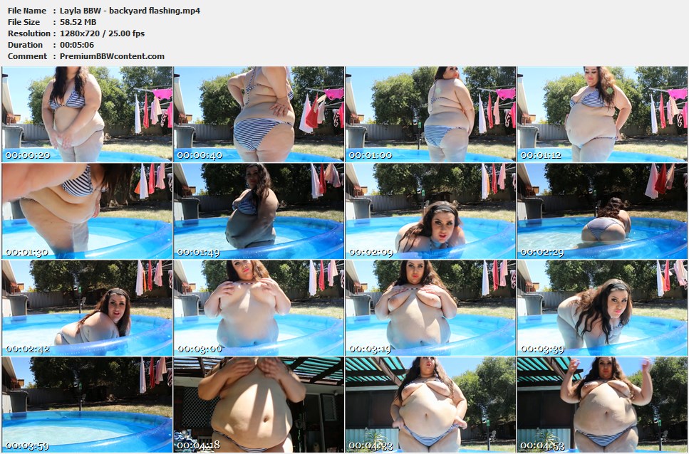 Layla BBW - backyard flashing thumbnails