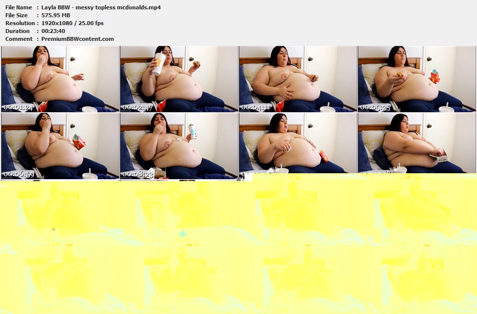 Layla BBW - messy topless mcdonalds thumbnails
