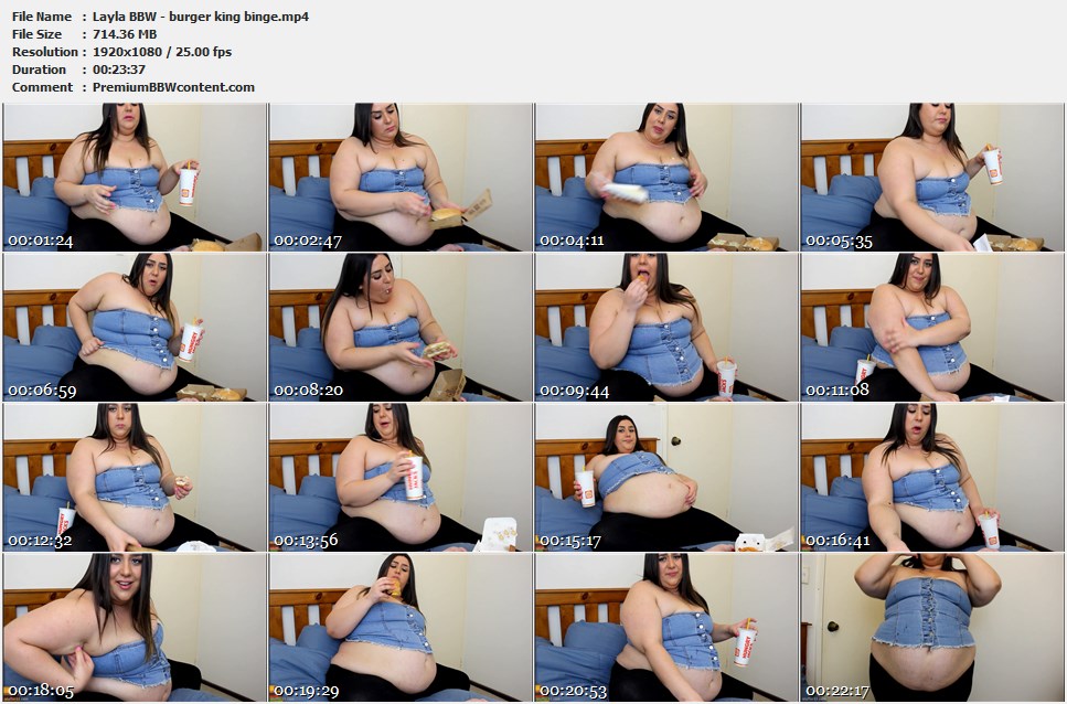 Layla BBW - burger king binge thumbnails