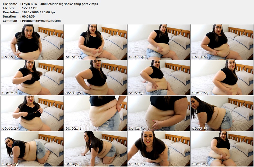 Layla BBW - 4000 calorie wg shake chug part 2 thumbnails