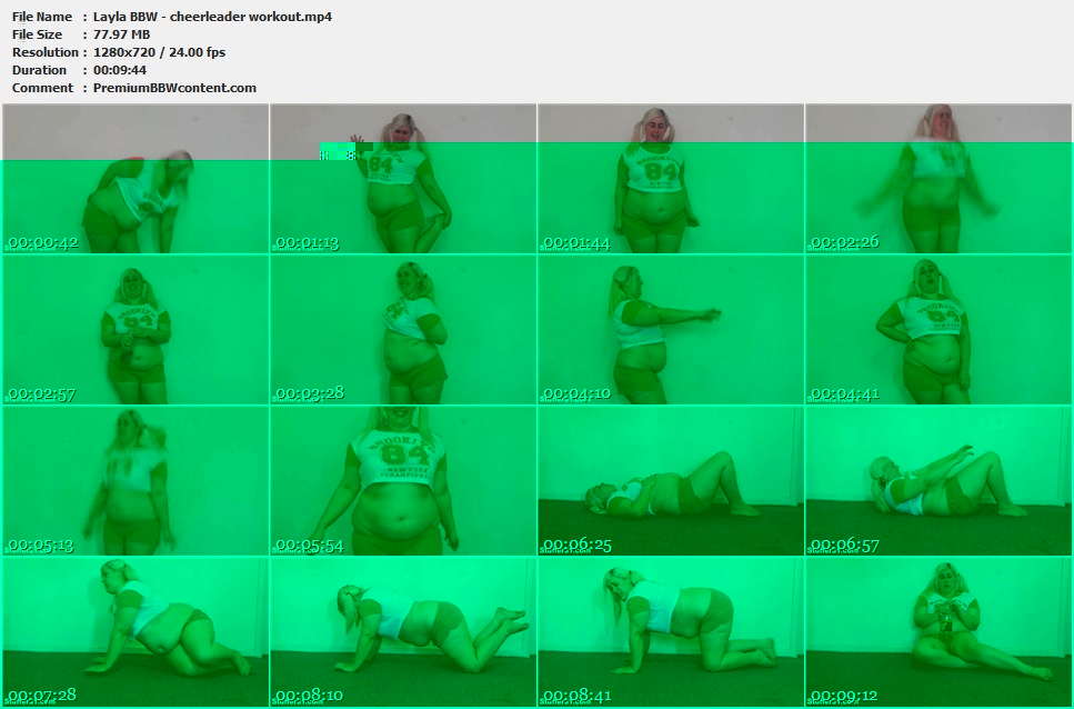 Layla BBW - cheerleader workout thumbnails