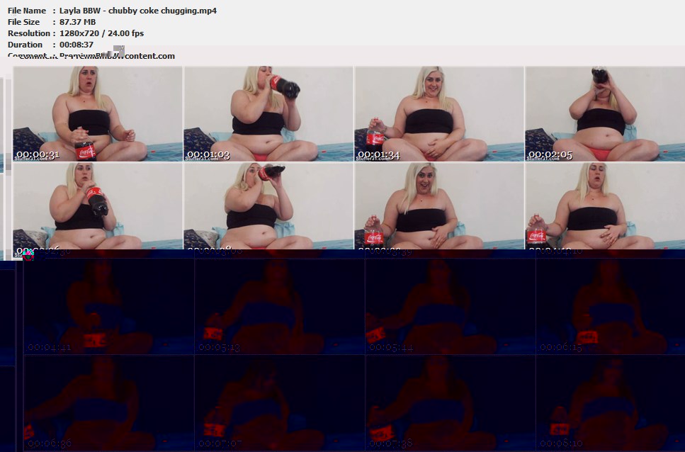Layla BBW - chubby coke chugging thumbnails