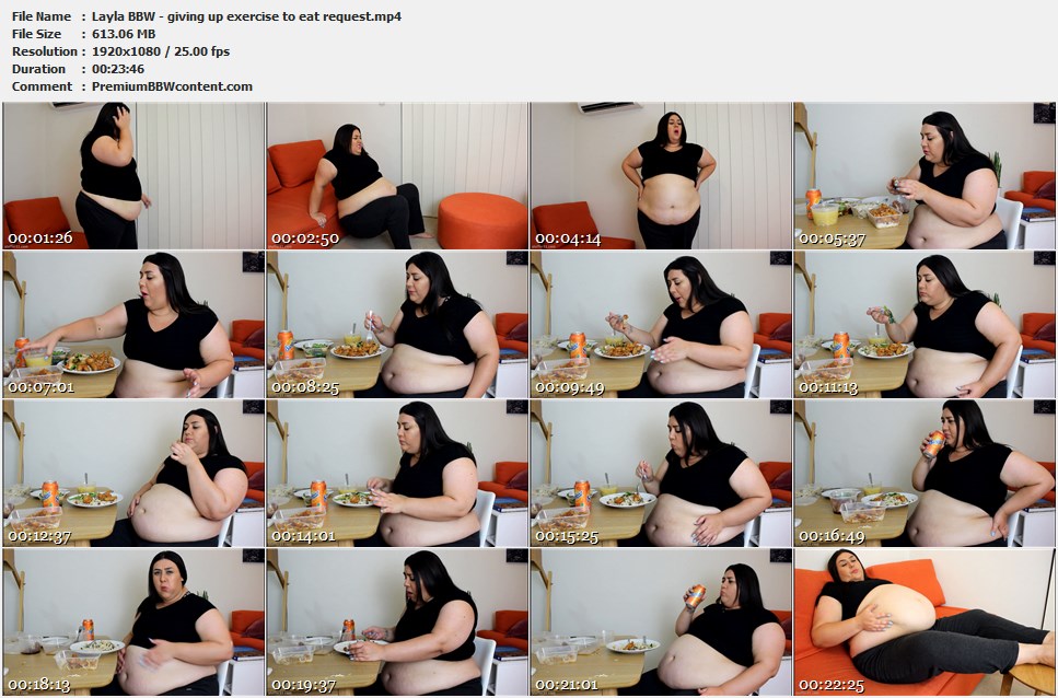 Layla BBW - giving up exercise to eat request thumbnails
