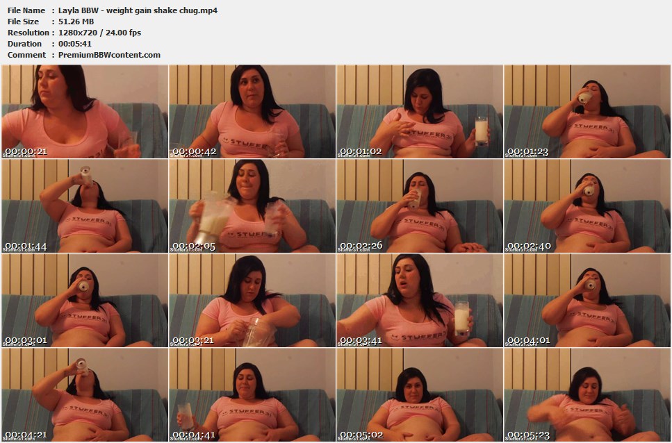 Layla BBW - weight gain shake chug thumbnails
