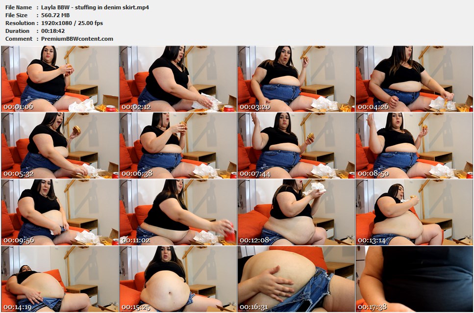 Layla BBW - stuffing in denim skirt thumbnails
