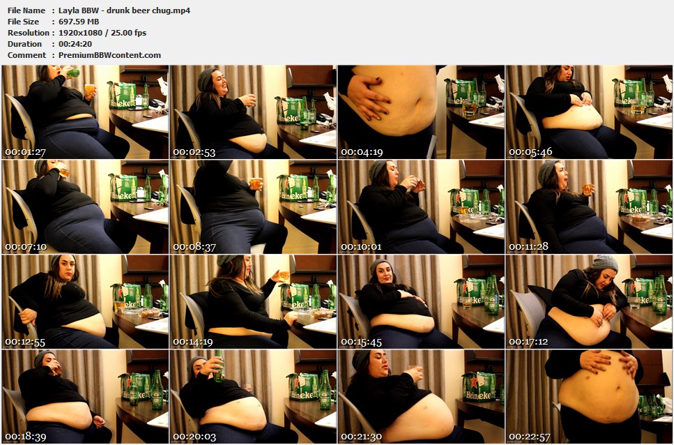 Layla BBW - drunk beer chug thumbnails