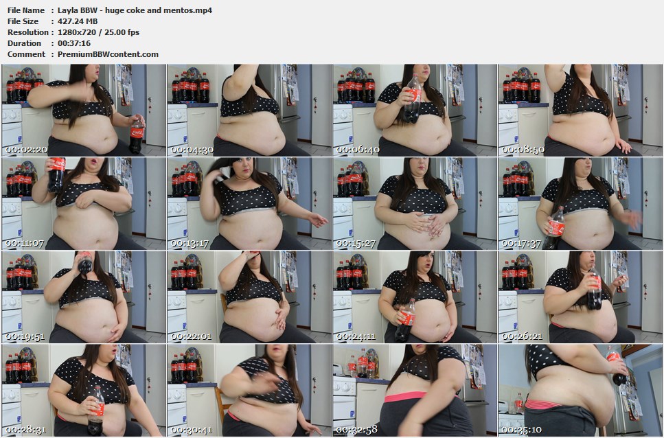 Layla BBW - huge coke and mentos thumbnails