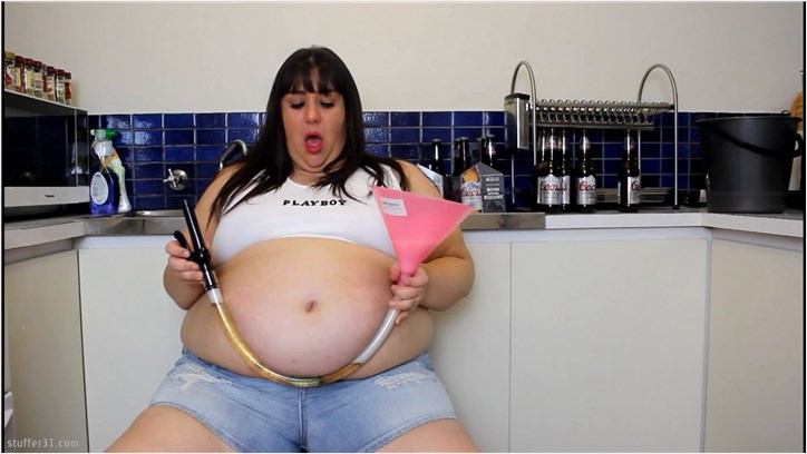 Layla BBW - huge beer funnel