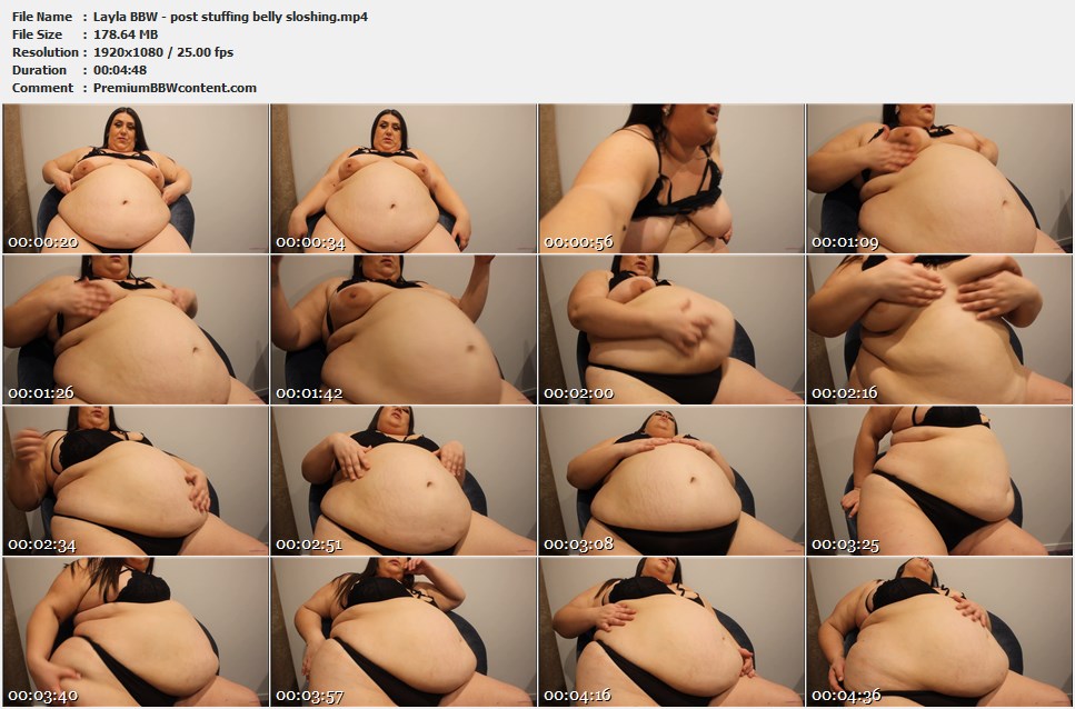 Layla BBW - post stuffing belly sloshing thumbnails