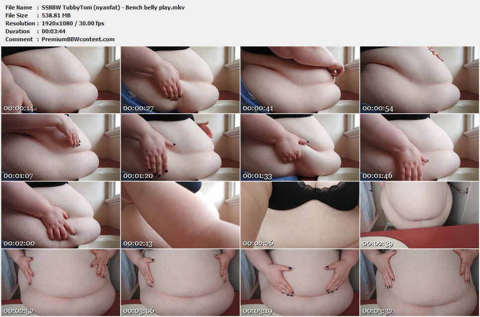 SSBBW TubbyToni (nyanfat) - Bench belly play thumbnails