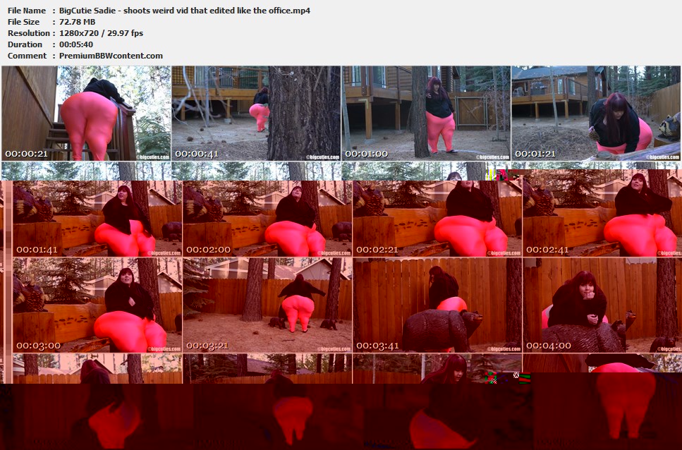 BigCutie Sadie - shoots weird vid that edited like the office thumbnails
