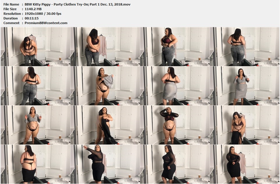 BBW Kitty Piggy - Party Clothes Try-On; Part 1 Dec. 13, 2018 thumbnails