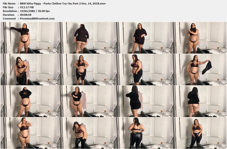 BBW Kitty Piggy - Party Clothes Try-On; Part 2 Dec. 14, 2018 thumbnails