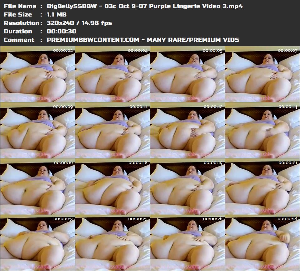 BigBellySSBBW - 03c Oct 9-07 Purple Lingerie Video 3 thumbnails