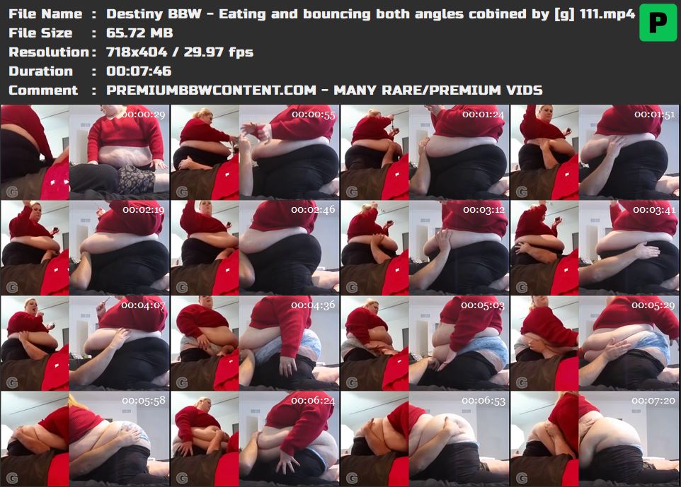 Destiny BBW - Eating and bouncing both angles cobined by [g] 111 thumbnails