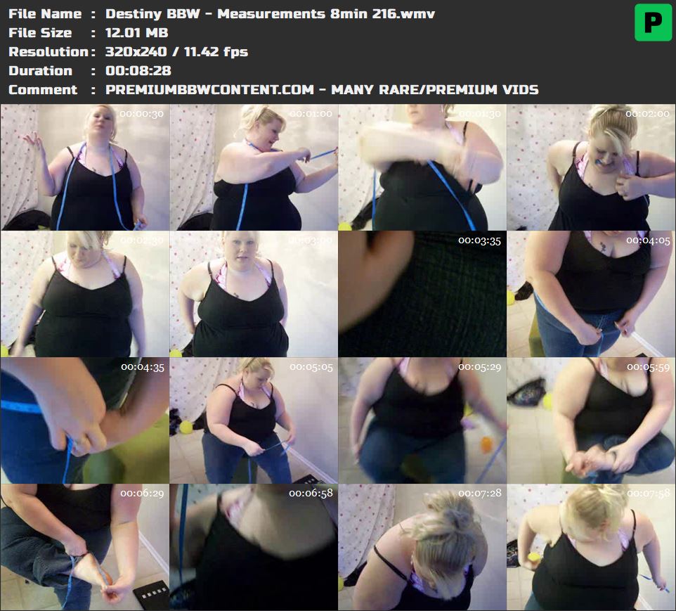 Destiny BBW - Measurements 8min 216 thumbnails