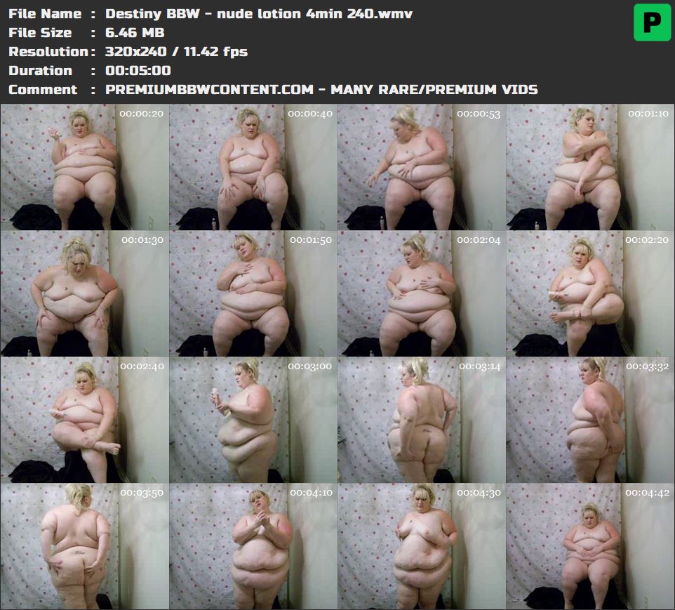 Destiny BBW - nude lotion 4min 240 thumbnails