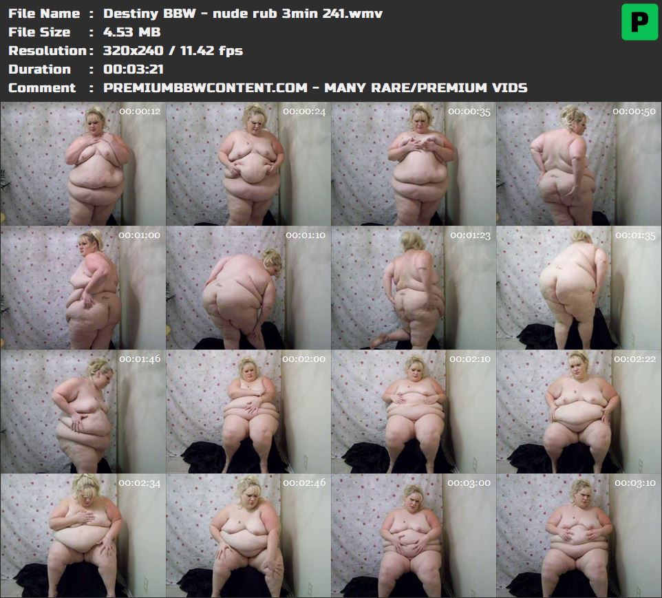 Destiny BBW - nude rub 3min 241 thumbnails