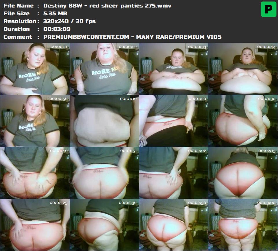 Destiny BBW - red sheer panties 275 thumbnails