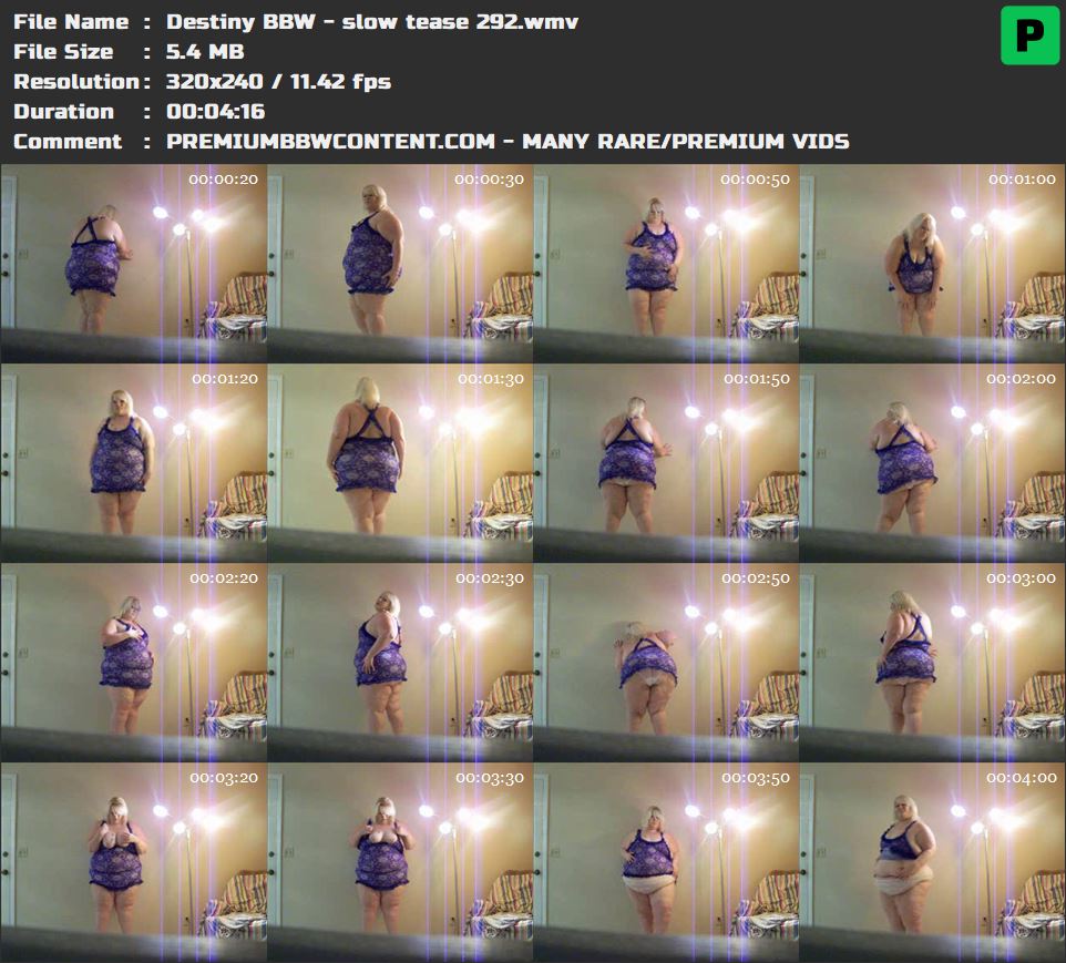 Destiny BBW - slow tease 292 thumbnails