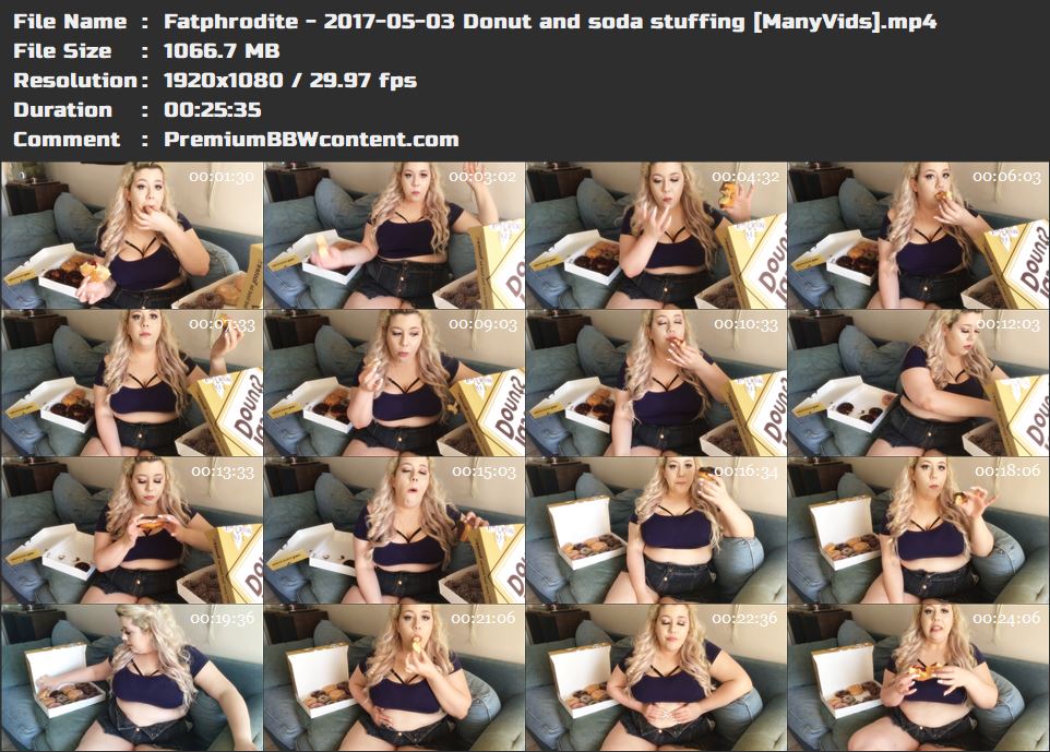 Fatphrodite - 2017-05-03 Donut and soda stuffing [ManyVids] thumbnails