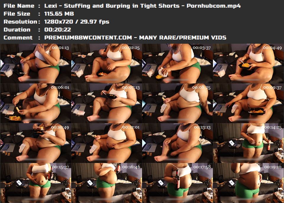 Lexi - Stuffing and Burping in Tight Shorts - Pornhubcom thumbnails