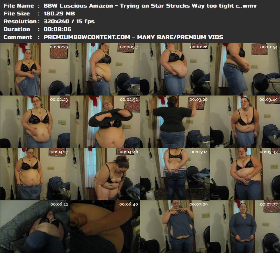 BBW Luscious Amazon - Trying on Star Strucks Way too tight c. thumbnails