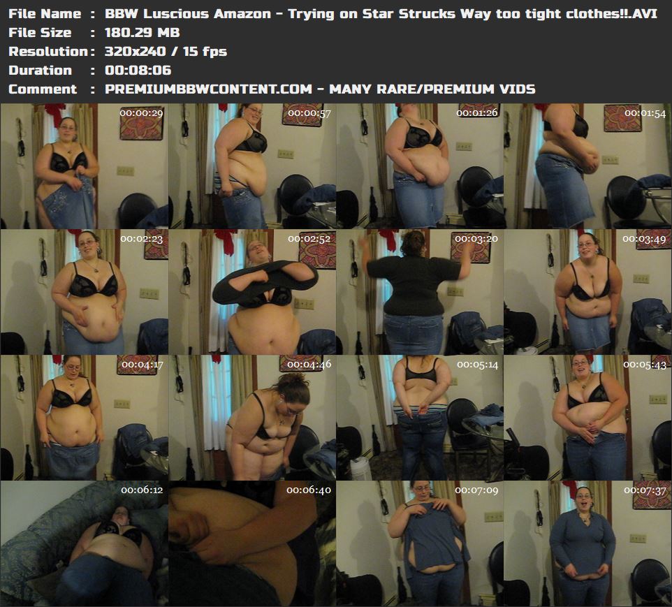 BBW Luscious Amazon - Trying on Star Strucks Way too tight clothes!! thumbnails