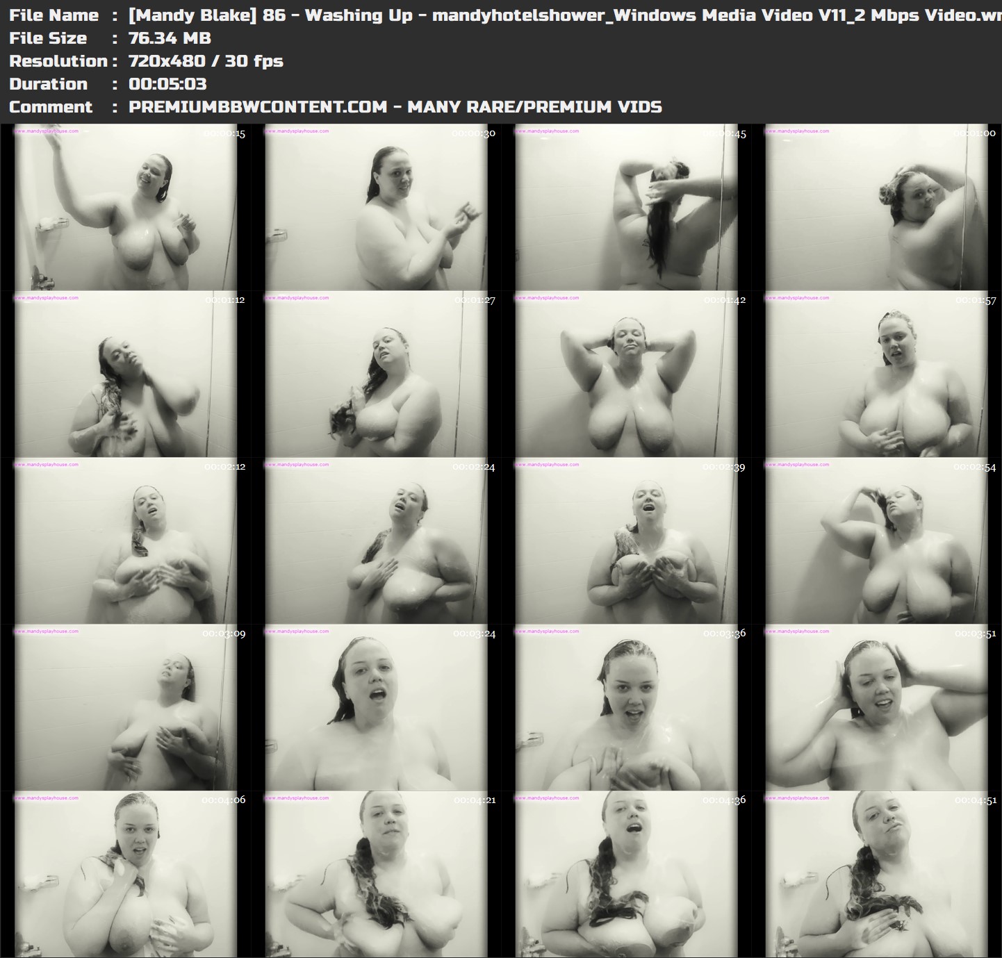 [Mandy Blake] 86 - Washing Up - mandyhotelshower_Windows Media Video V thumbnails