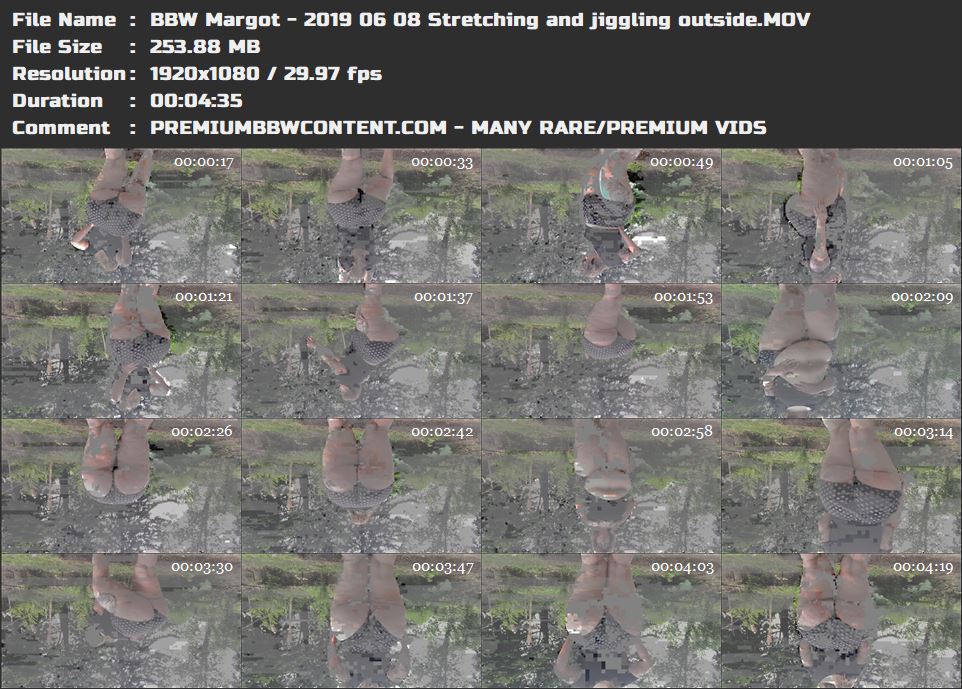 BBW Margot - 2019 06 08 Stretching and jiggling outside thumbnails