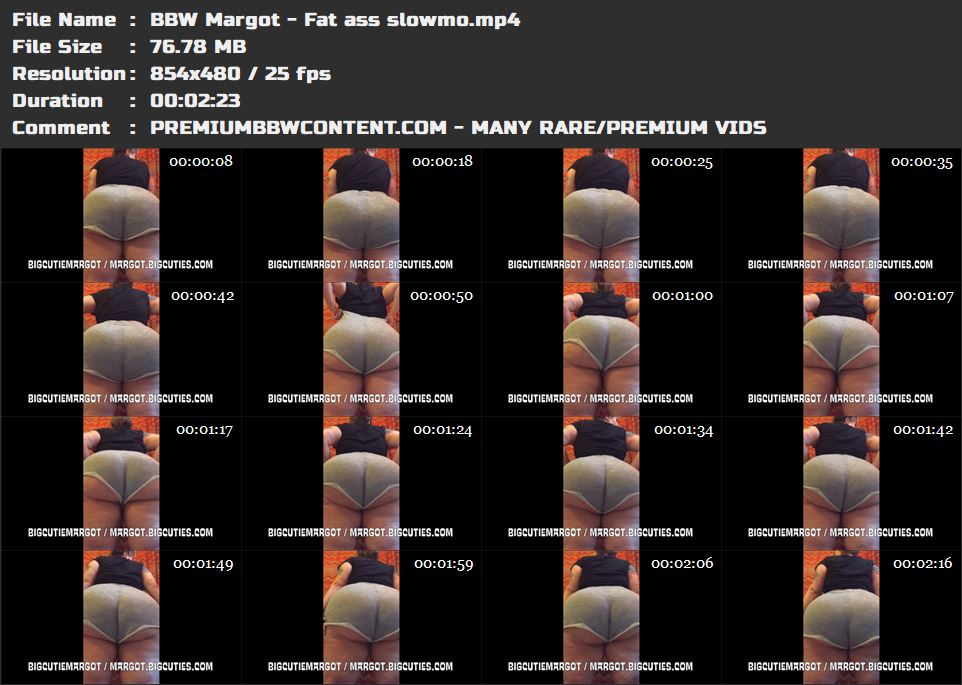 BBW Margot - Fat ass slowmo thumbnails