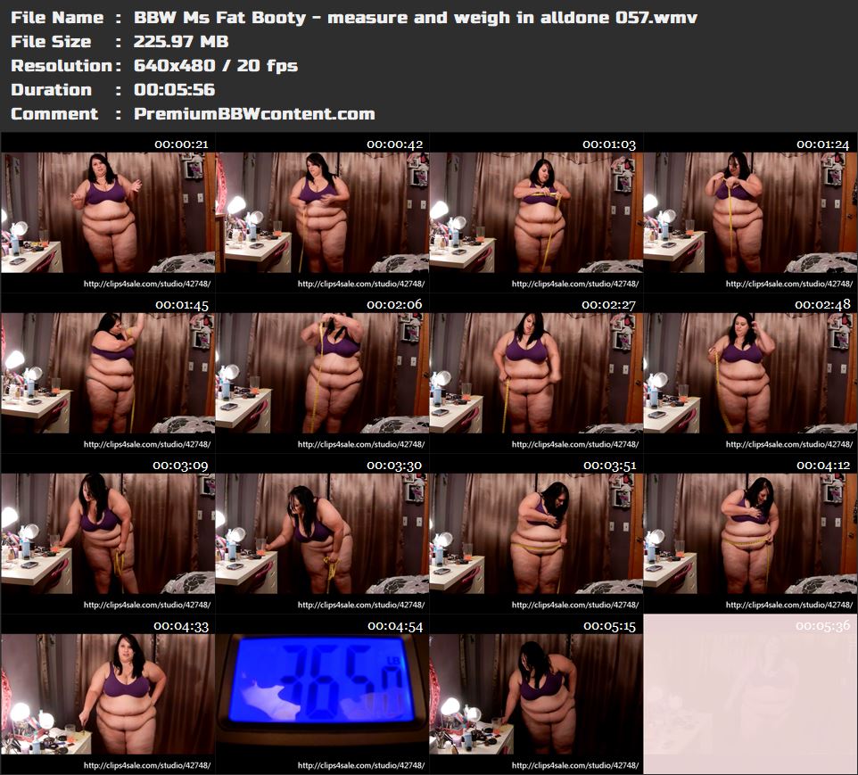 BBW Ms Fat Booty - measure and weigh in alldone 057 thumbnails