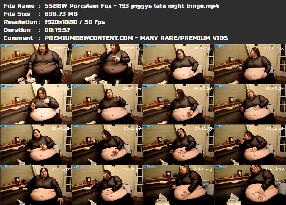 SSBBW Porcelain Fox - 193 piggys late night binge thumbnails