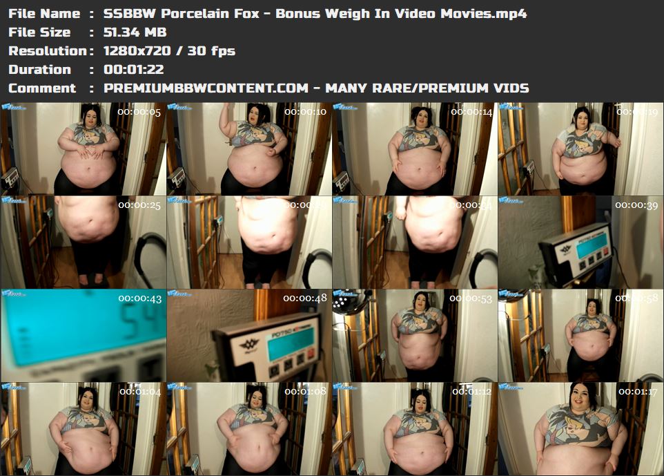 SSBBW Porcelain Fox - Bonus Weigh In Video Movies thumbnails