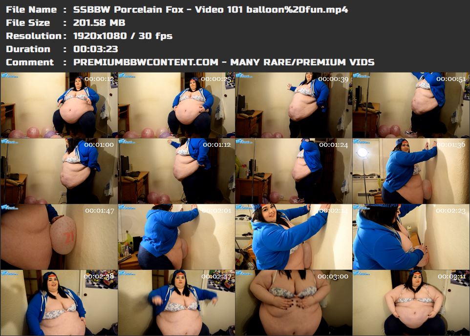 SSBBW Porcelain Fox - Video 101 balloon_20fun thumbnails